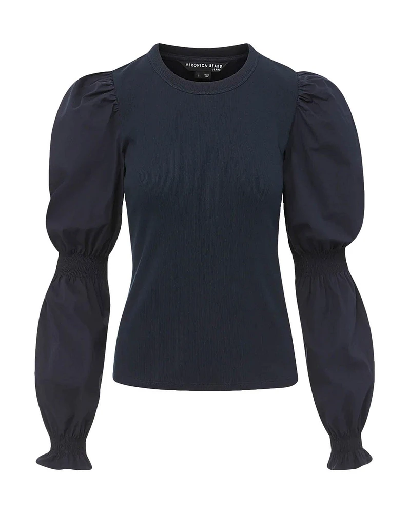 Fawn Puff Sleeve Top Navy