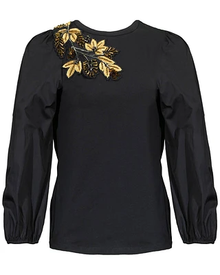 Franchi Embellished Applique Top