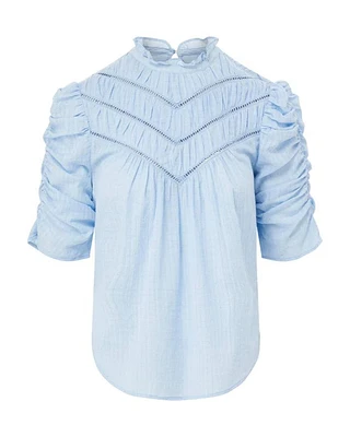 Veronica Beard Frasier Ruffled Neck Top