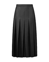 Veronica Beard Herson Vegan Leather Pleated Midi Skirt