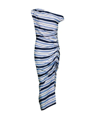 Veronica Beard Kadie Stretch Silk Charmeuse Stripe Dress