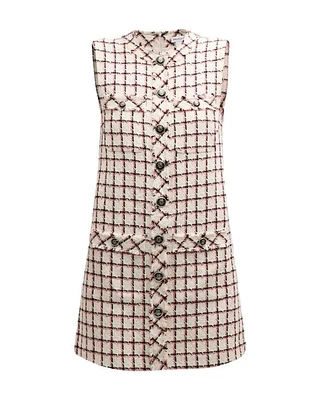 Veronica Beard Laurel Tweed Check Mini Dress