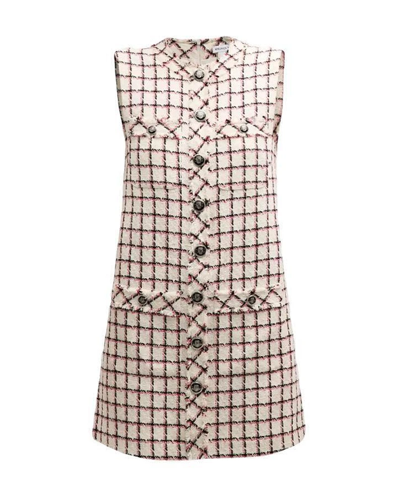 Veronica Beard Laurel Tweed Check Mini Dress