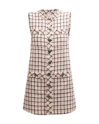 Veronica Beard Laurel Tweed Check Mini Dress