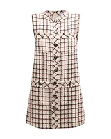 Veronica Beard Laurel Tweed Check Mini Dress