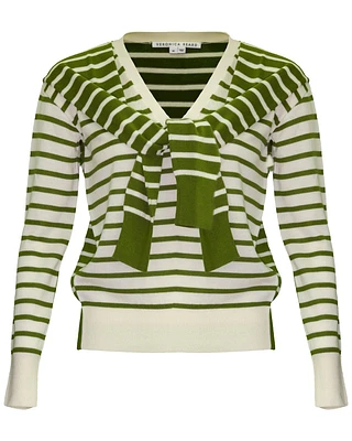 Leni Striped Tie Sweater