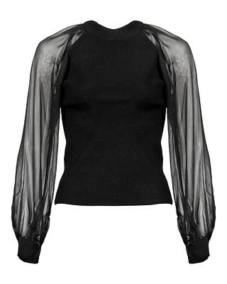 Lucienne Mixed Media Pullover