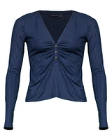 Veronica Beard Murray Ruched Henley Top