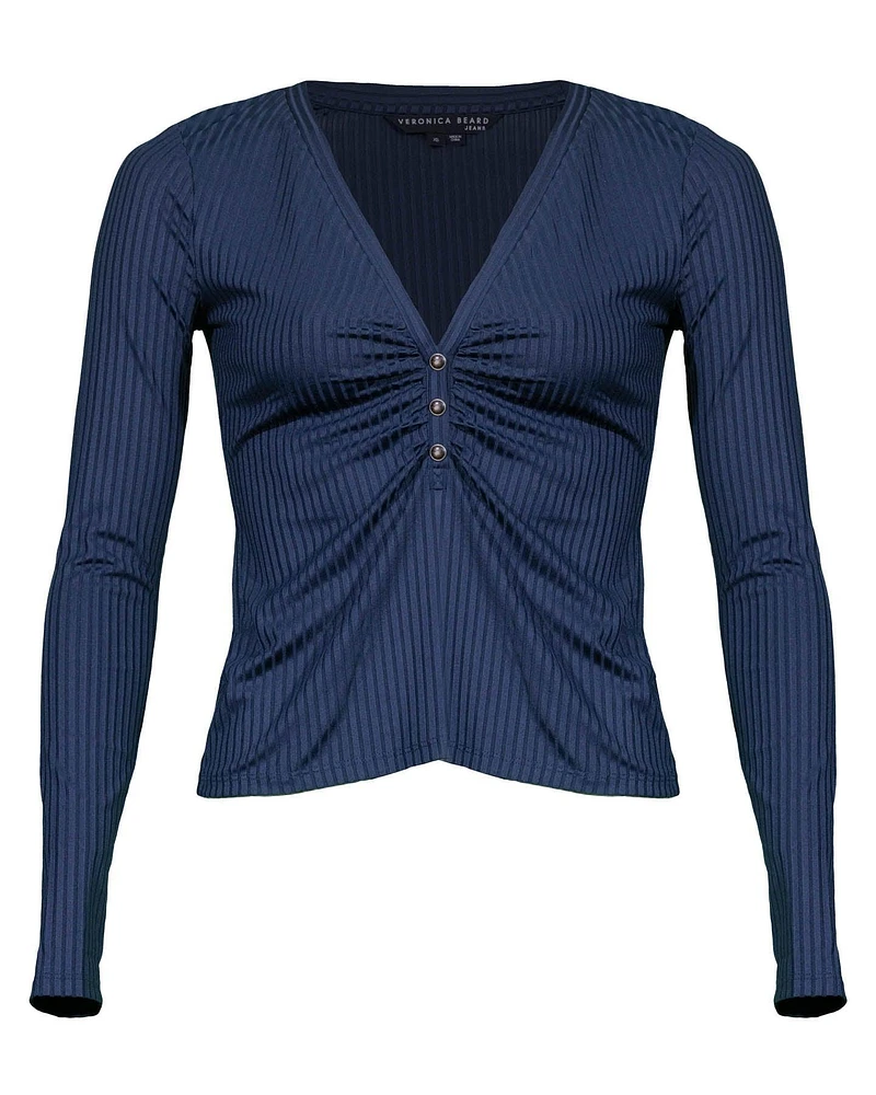Veronica Beard Murray Ruched Henley Top