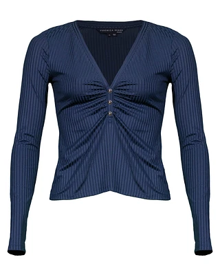Veronica Beard Murray Ruched Henley Top