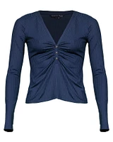 Veronica Beard Murray Ruched Henley Top