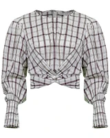 Nyla Plaid Wrap Top
