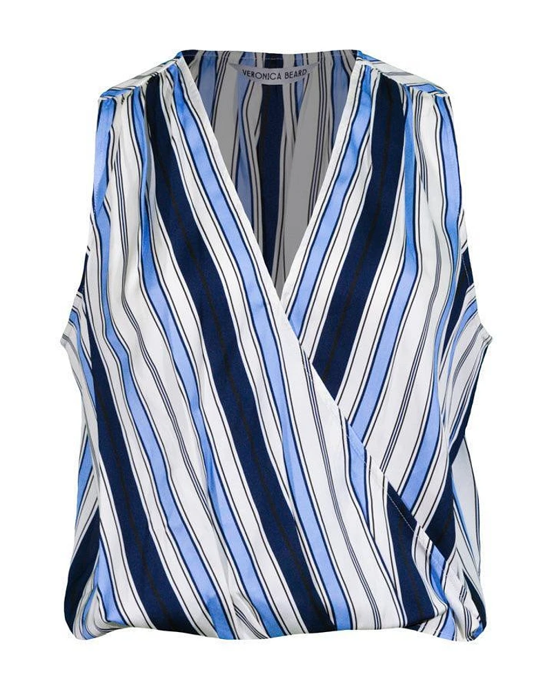 Veronica Beard Rahi Striped Stretch Silk Top