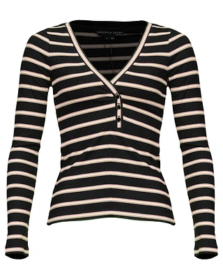 Veronica Beard Shailee Stripe Henley Top