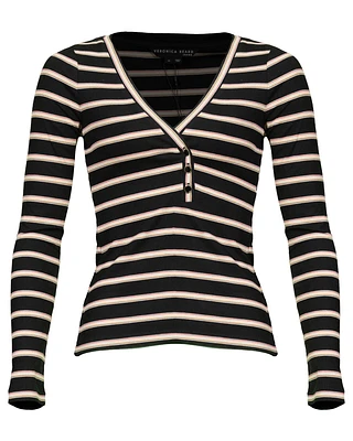 Veronica Beard Shailee Stripe Henley Top