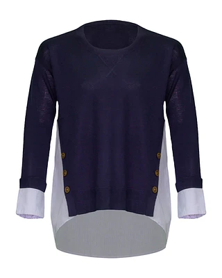 Sionne Mixed Media Pullover