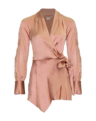 Veronica Beard Viv Silk Wrap Top