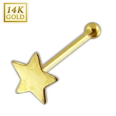 14K Gold Star Nose Bone 20g
