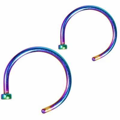 Oilslick PVD 3/4 Nose Hoop 20g-18g