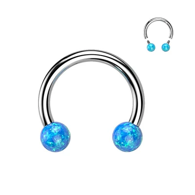 PREMIUM Surgical Steel Opal Circular Barbell 16g