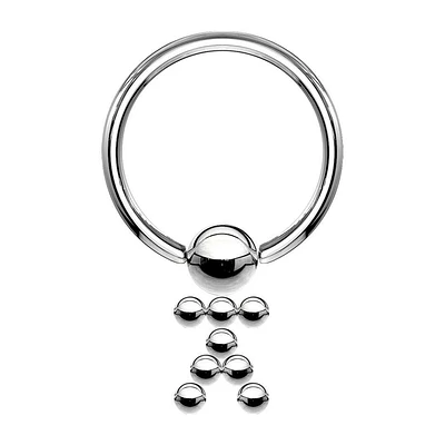 Hanging Man Captive Bead Ring 16g-14g