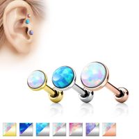 PREMIUM Bezel-Set Opal Cartilage Stud 16g