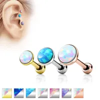 PREMIUM Bezel-Set Opal Cartilage Stud 16g