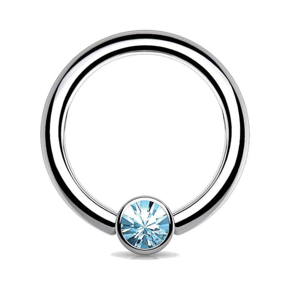 Surgical Steel Jewel Captive Bead Ring 18g-14g