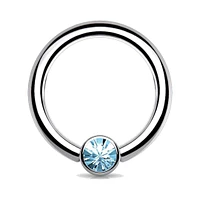 Surgical Steel Jewel Captive Bead Ring 18g-14g
