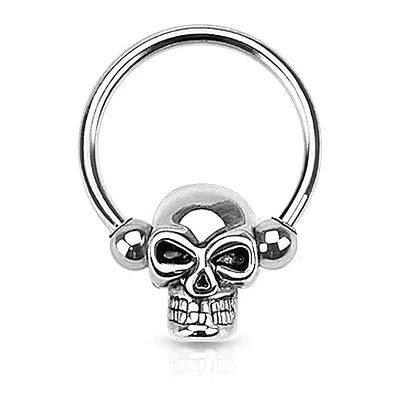 Skull Captive Bead Ring 14g