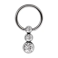 Tiered Jewel Captive Bead Ring 14g