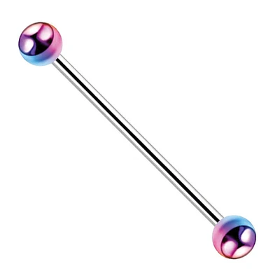 Surgical Steel + Titanium Industrial Barbell 14g