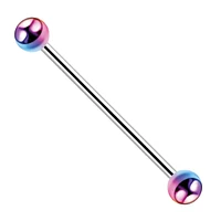 Surgical Steel + Titanium Industrial Barbell 14g