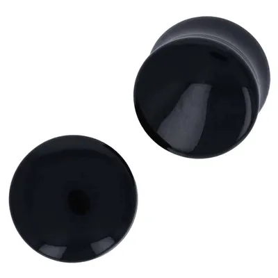 Black Double Flare Lucite Plugs 10g – 1″