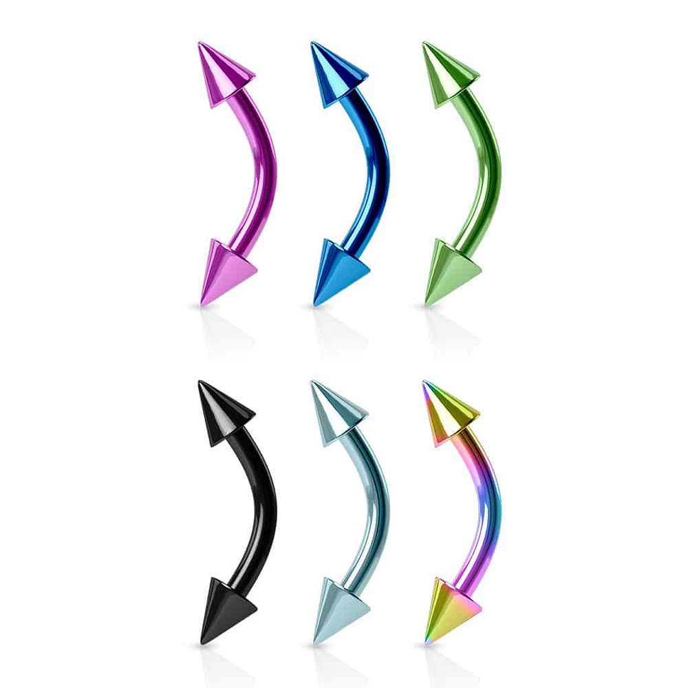 PVD Spike Curved Barbell 16g – 14g