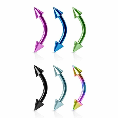 PVD Spike Curved Barbell 16g – 14g
