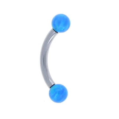 PREMIUM Titanium Opal Curved Barbell 16g