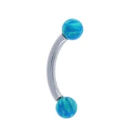 PREMIUM Titanium Opal Curved Barbell 16g