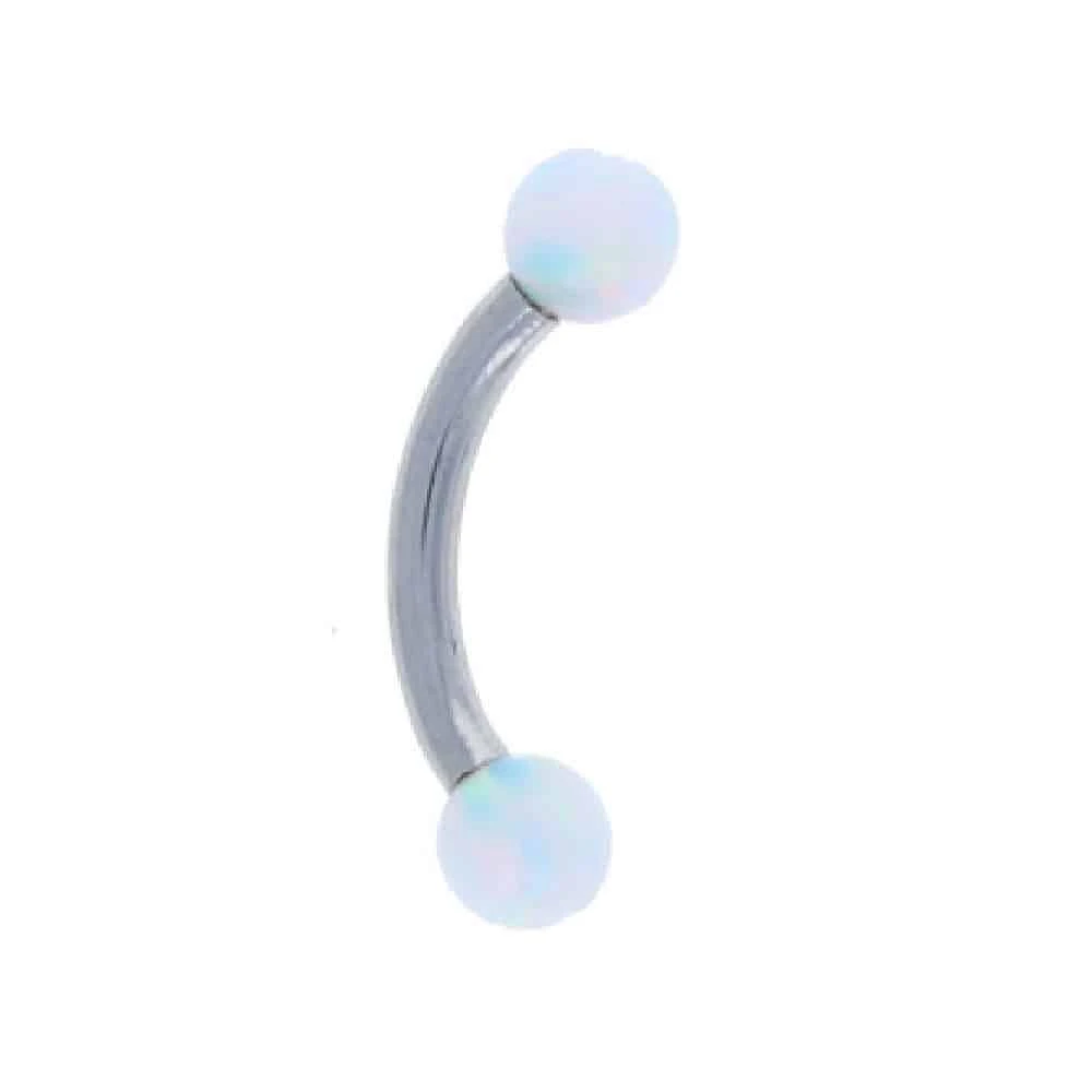 PREMIUM Titanium Opal Curved Barbell 16g