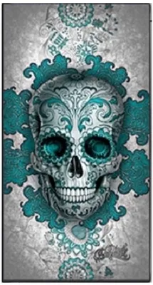 Signature: Floral Skull (Aqua)