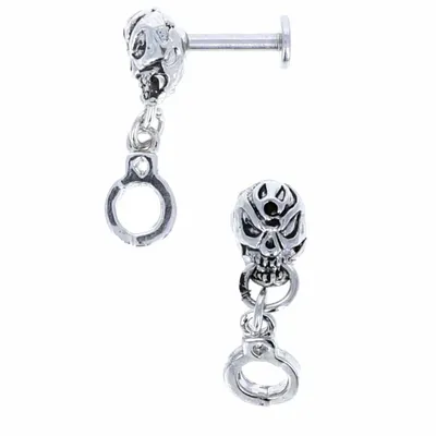Skull with Handcuff Labret 14g