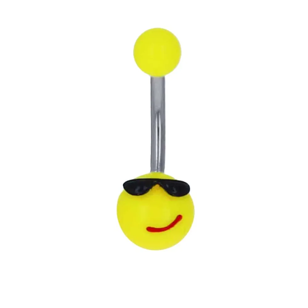 Emoji Lucite Navel Barbell 14g