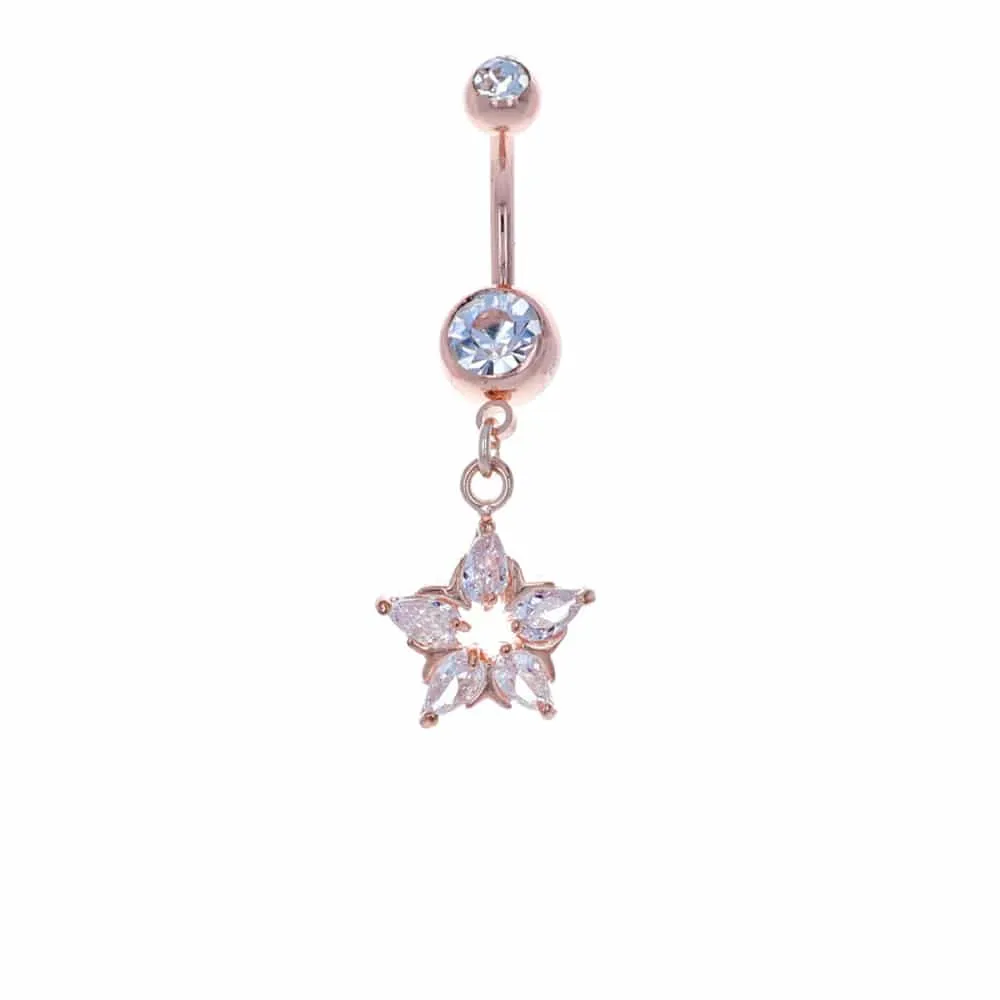 Crystal Star Navel Dangle 14g