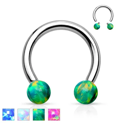 PREMIUM Steel Opal Circular Barbell 16g