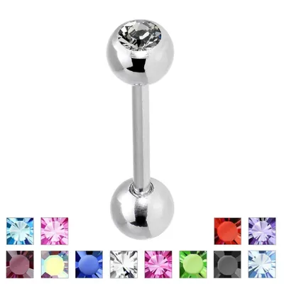 Crystal Steel Straight Barbell 14g