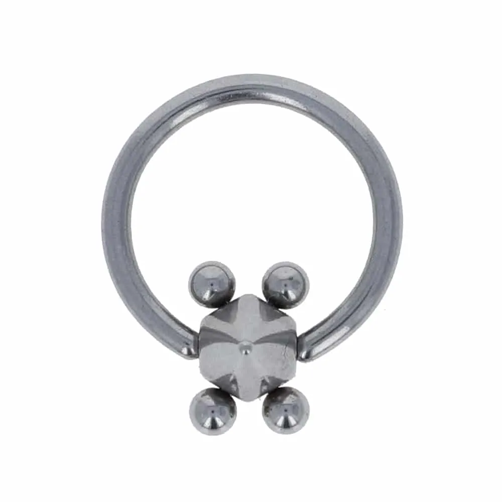 Spike + Balls Captive Bead Ring 14g