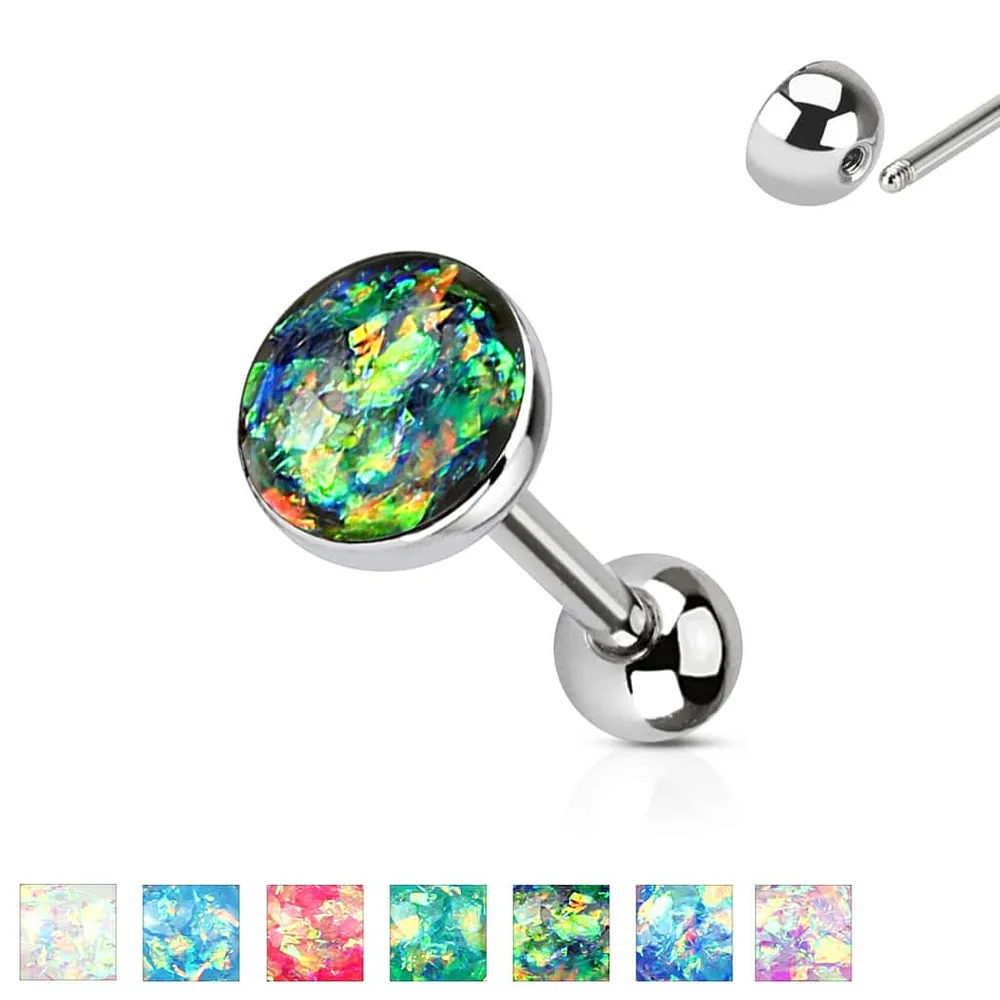 Large Opal Straight Barbell 14g