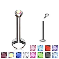 Internally Threaded Crystal Labret 16g-14g