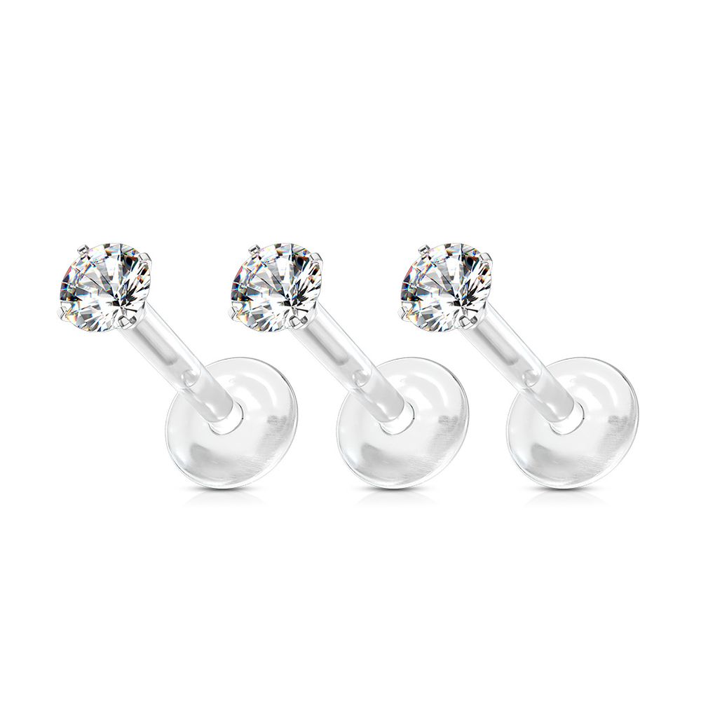 PREMIUM Crystal Bio-Plast Labret 16g