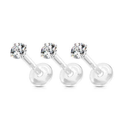PREMIUM Crystal Bio-Plast Labret 16g